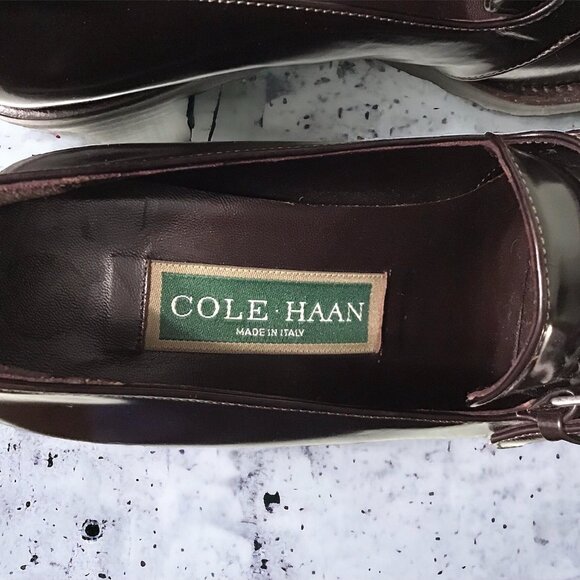 Cole Haan Women's Block Raised Heel With Buckle Luxury Shoe - Made In Italy 6b - Picture 6 of 9